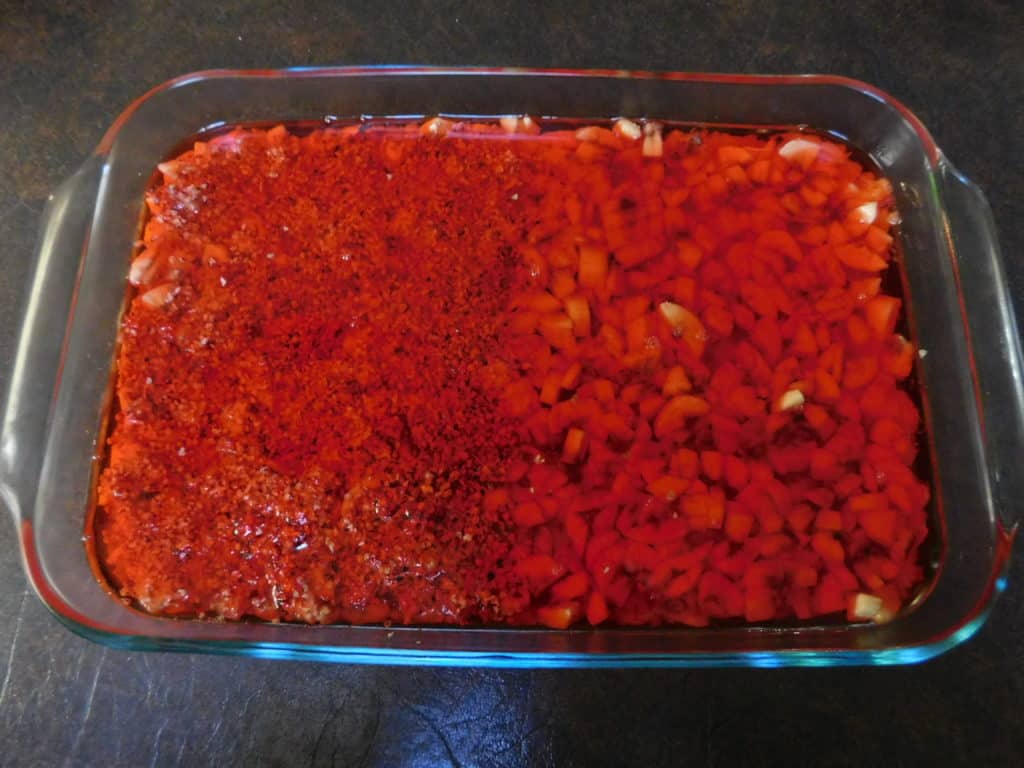 Grandma's Thanksgiving Jello - 2nd Layer of Strawberry Banana Jello